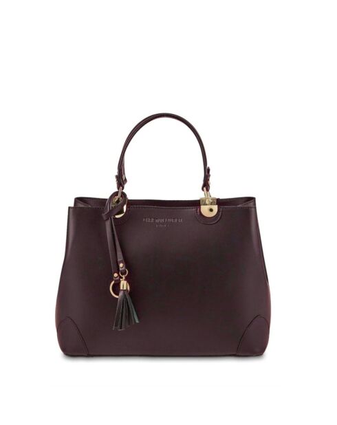 Sac à main en cuir Armel bordeaux - 23x10x30 cm