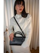 Sac à main en cuir Alexine noir - 29,5x14,5x7 cm