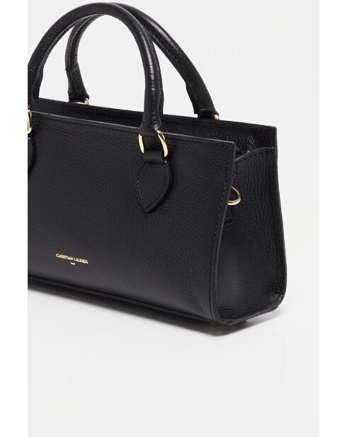 Sac à main en cuir Alexine noir - 29,5x14,5x7 cm