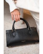 Sac à main en cuir Alexine noir - 29,5x14,5x7 cm