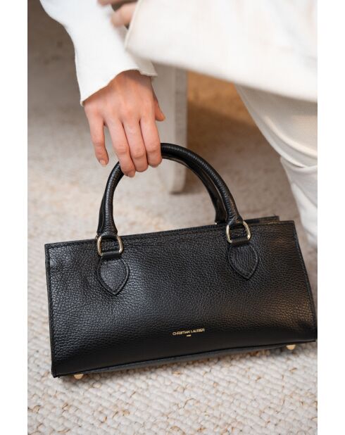 Sac à main en cuir Alexine noir - 29,5x14,5x7 cm