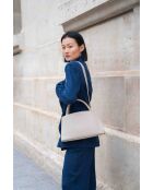 Sac à main en cuir Horizon gris clair - 26x21x10 cm