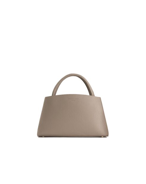 Sac à main en cuir Horizon gris clair - 26x21x10 cm