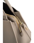 Sac à main en cuir Horizon gris clair - 26x21x10 cm