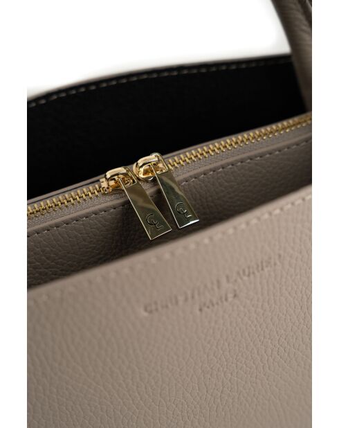 Sac à main en cuir Horizon gris clair - 26x21x10 cm