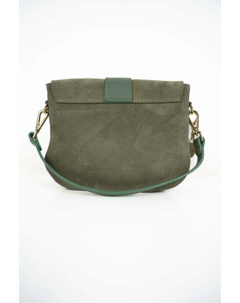 Sac à bandoulière en cuir Noche vert menthe - 25x21x7 cm
