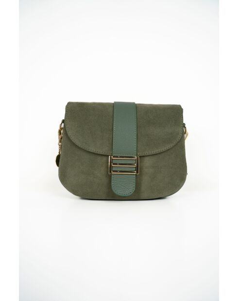 Sac à bandoulière en cuir Noche vert menthe - 25x21x7 cm