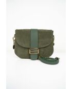 Sac à bandoulière en cuir Noche vert menthe - 25x21x7 cm