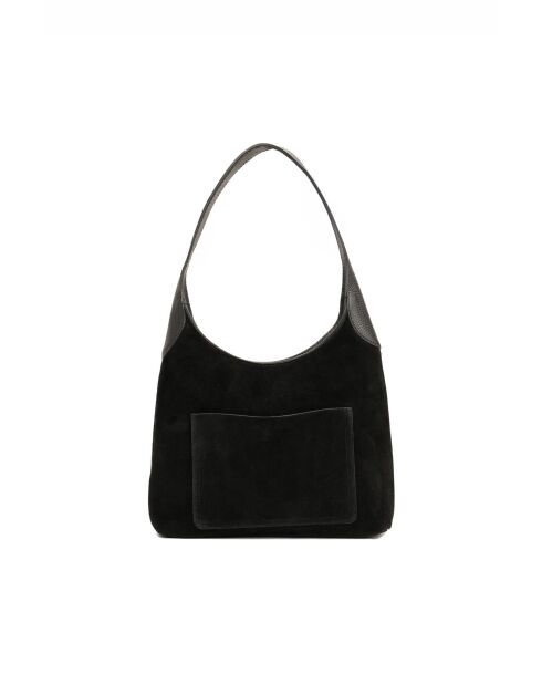 Calma Schultertasche aus schwarzem Leder - 26x31x5 cm