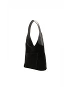 Calma Schultertasche aus schwarzem Leder - 26x31x5 cm