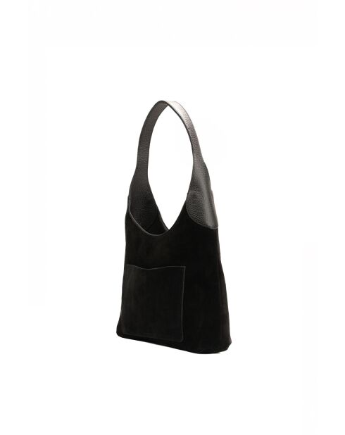 Calma Schultertasche aus schwarzem Leder - 26x31x5 cm