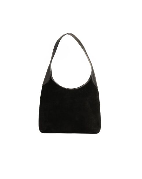 Calma Schultertasche aus schwarzem Leder - 26x31x5 cm