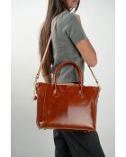 Sac à main en cuir Aurora camel - 39x27x13 cm