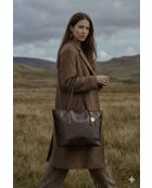 Eden Braune Tragetasche aus Leder - 38x23x15 cm