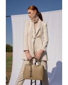 Sac à main en cuir Armel beige - 23x10x30 cm