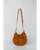 Bandolera Mika de piel camel - 26x21x2 cm