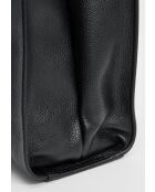 Maxi Agathe Tragetasche aus schwarzem Leder - 38,5 x 37 x 10 cm