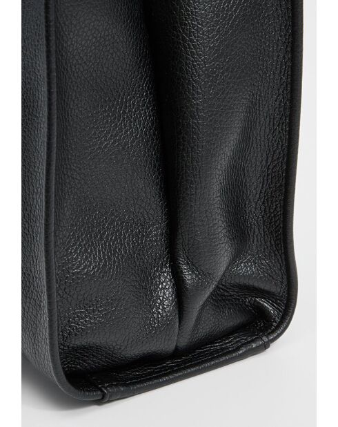 Maxi Agathe Tragetasche aus schwarzem Leder - 38,5 x 37 x 10 cm