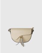 Kena beige leren schoudertas - 22x16x5,5 cm