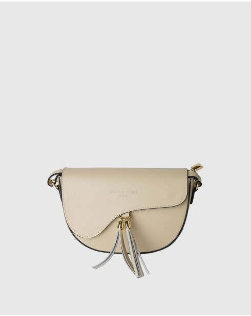 Kena beige leren schoudertas - 22x16x5,5 cm