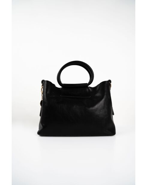 Sac à main en cuir Savannah noir - 33x22x13 cm
