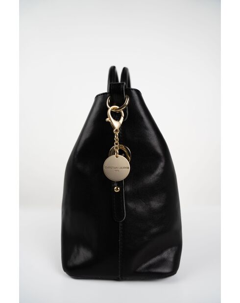 Sac à main en cuir Savannah noir - 33x22x13 cm
