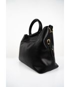 Sac à main en cuir Savannah noir - 33x22x13 cm