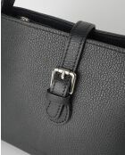 Sac à main en cuir Erya noir - 27x19x13,5 cm