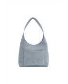 Calma himmelblaue Schultertasche aus Leder - 26x31x5 cm