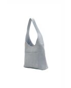 Calma himmelblaue Schultertasche aus Leder - 26x31x5 cm