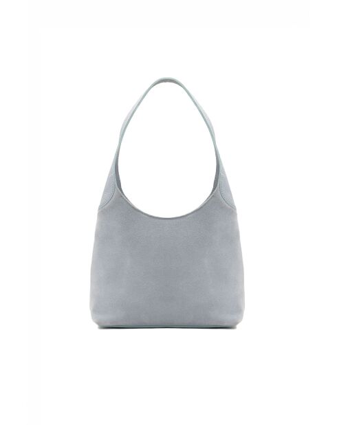Calma himmelblaue Schultertasche aus Leder - 26x31x5 cm