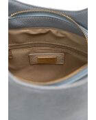 Calma himmelblaue Schultertasche aus Leder - 26x31x5 cm