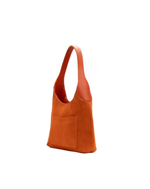 Sac porte épaule en cuir Calma orange - 26x31x5 cm