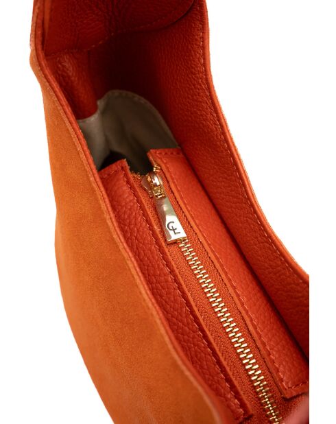 Sac porte épaule en cuir Calma orange - 26x31x5 cm