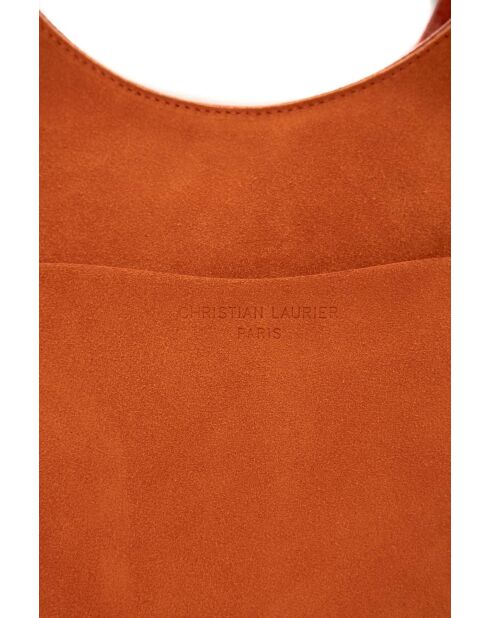 Sac porte épaule en cuir Calma orange - 26x31x5 cm