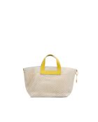 Sac à main en cuir Capri blanc cassé / jaune - 42x24x14,5 cm