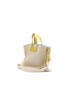 Sac à main en cuir Capri blanc cassé / jaune - 42x24x14,5 cm