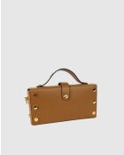 Sac à main en cuir Claude camel clair - 19x10x5 cm
