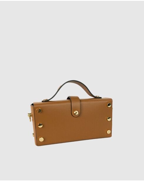 Sac à main en cuir Claude camel clair - 19x10x5 cm