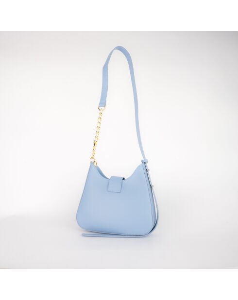 Sac à bandoulière en cuir Hely bleu ciel - 24x22x6.5 cm