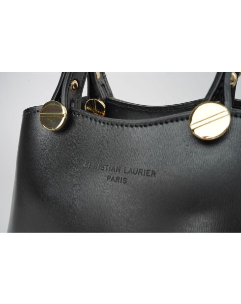 Sac à main en cuir Mini Kiara noir - 25x18x8 cm
