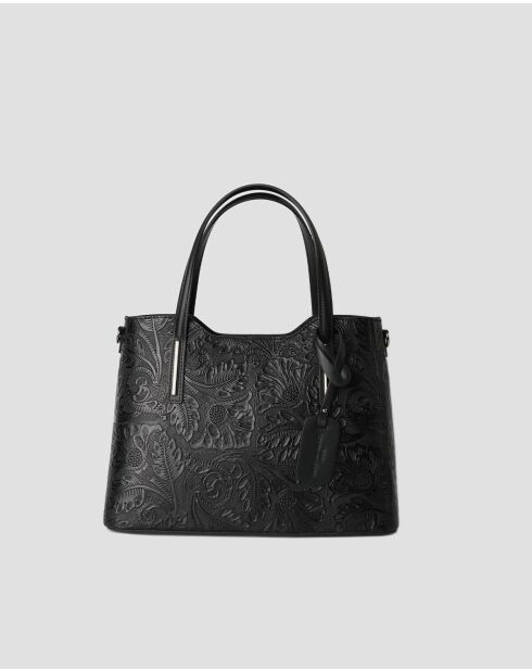 Sac à main en cuir Noor noir - 40x27x16 cm