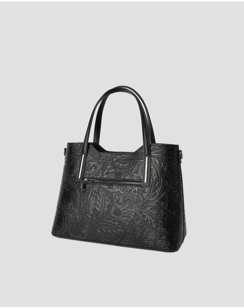 Sac à main en cuir Noor noir - 40x27x16 cm