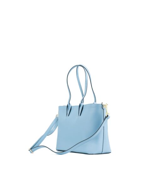 Himmelblaue Tragetasche aus Serinity-Leder - 40 x 22 x 11,5 cm