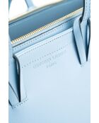 Himmelblaue Tragetasche aus Serinity-Leder - 40 x 22 x 11,5 cm