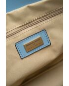 Himmelblaue Tragetasche aus Serinity-Leder - 40 x 22 x 11,5 cm
