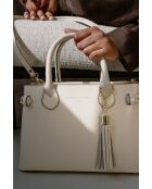 Sac à main en cuir Mini Anita beige - 30x19x13 cm
