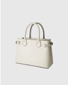 Sac à main en cuir Mini Anita beige - 30x19x13 cm