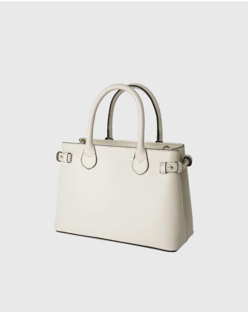 Sac à main en cuir Mini Anita beige - 30x19x13 cm