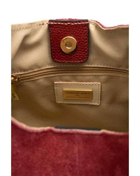 Sac porte épaule en cuir Sierra bordeaux - 37x22x14 cm